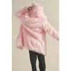 Faux Fur Coat for Men Medium Length Ear Hooded Designer QH4W