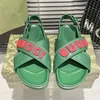 Neueste Männer Sandalen Frauen Männer Gummi Hausschuhe Slide Brief Drucken Brokat Flache Böden Slipper Damen Mode Flip Flops Herren Strand Unisex Sandale Schuhe Größe 35-44