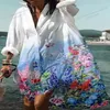カジュアルドレス特大のドレス女性ファッションマックスシャツ長袖パーティーイブニングボヘミアンフローラルベスティドスローブビーチサンドレス