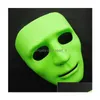 Masques de fête Fankasi Halloween Masque DIY Effrayant Couleur Solide FL Visage Cosplay Mascarade Mime Ball Costume Drop Livraison Maison Jardin Fest DHFMS