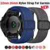 Titta på band 26 22mm Elastic nylonrem för Garmin Fenix6x 6 Pro 7x 7 Solar/5 5x Plus 3 3 timmar/Epix Forerunner 935 945 965 Smartwatch Watchband