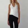 Tanks pour femmes Xingqing Débardeur blanc Y2K Vêtements Femmes Solide Couleur Sans manches Dos nu Gilet asymétrique Vêtements esthétiques des années 2000