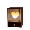 Veilleuses en bois brillant boule de cristal lumière astronaute wapitis nuages ornement de bureau interrupteur tactile lampe de chevet à intensité variable cadeau d'anniversaire