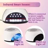 LED UV Torklampan Nagellampa för torkning av naglar Gelpolska med LCD -pekskärm Smart sensor Nail Lamp Manicure Machine Nail Art 240127