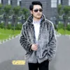 Herfst en winter modieuze heren warme jas luxe cheongsam kraag leer casual nepbont OU29