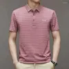 Polos Trend Męski Niezwykle drukowana koszula Polo Neck Męskie ubrania 2024 Summer Business Office Krótkie rękawy Modne kieszenie dla mężczyzn