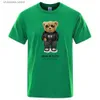 Męskie koszulki Teddy Bear in Black, czyli moje szczęśliwe odzież Mężczyźni Wysokiej jakości T-shirt Summer Cotton T-shirts Hip Hop Street Lose Tops T240202