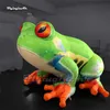5m 16.4ft wholesale Personalized Green Inflatable Bullfrog Cartoon Animal Mascot Model Large Air Blow Up Frog Balloon For Carnival Party Decoration