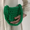 Handgefertigte Strickhandtaschen für Frauen, Baumwollseil-Einkaufstasche, Geldbörse, gehäkelt, kleine Hobo-Umhängetaschen, modische Einkaufstaschen, Clutch 240127