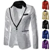 Glanzend Goud Glanzend Versierd Blazer Jas voor Mannen Nachtclub Afstuderen Mannen Pak Blazer Homme Kostuum Stadium Slijtage voor Zanger 240201