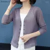 Tricots pour femmes 2024 automne été Cardigan femmes évider châle tricoté pull femme Cardigans mince veste manteau dames hauts