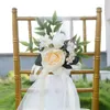 装飾的な花人工牡丹ローズバラの葉の葉のリボンリボンのピュー装飾結婚式のための装飾