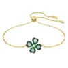 Swarovskis Bracelet Designer Femmes Original Qualité Charme Bracelets Vert Chanceux Herbe Bracelet Femme Avec Cristal Quatre Feuilles Herbe Bracelet