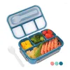 Посуда Bento Box для взрослых, пластиковые портативные контейнеры для обеда для офиса, 1300 мл, для хранения продуктов с 4 герметичными отделениями