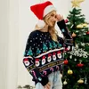 Suéteres femininos camisola de natal mulheres árvore de natal outono inverno simples pulôver malha elástica jumper grosso quente y2k jacquard jumpers
