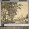 Tapeçarias Vintage Árvore Tapeçaria Arte de Parede Pinturas em Aquarela Estética Decoração de Quarto Botânico para Cenários de Festa em Casa