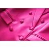 Gładki satynowy materiał Fusicha 3PCS Blazer Suit Fashion Elegant Street Mini spódnica Kobiet Odzież 240130