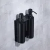 Distributeur de savon liquide noir en acier inoxydable, Double tête avec pompe en métal, bouteille pour évier de cuisine