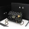 Women's New Lingge Chain Bag High end Fashion Women's Bag Small Fragrant Wind Square Fat Boy Golden Ball Crossbody Bag