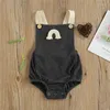 Rompers Baby Boys Romper Summer Born Girls Sleeveless Rainbow Print Sticked Suspender Jumpsuits Kids Outfits