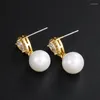 Dangle Earrings WEIMANJINGDIAN Brand Cubic Zirconia Imitation Pearl Wedding Drop For Brides Bridesmaids Mother Of The Bride