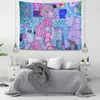 Tapisseries murales suspendues pour filles, Kawaii, décoration de fond de chambre à coucher, mignon, rose, tendance, Hippie, grand tissu