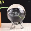 Dekorativa figurer Crystal Ball Laser graverade 3D -solsystemplaneter 6/8cm glas miniatyr modell heminredning astronomi presentprydnad