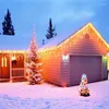 Cordes Décorations de Noël pour la maison en plein air LED rideau glaçon chaîne lumière rue guirlande sur la maison hiver 220 V 5 m Droop 0.4-0.6 m