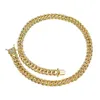 Kubanska mäns halsband Silver 14K Vitt guld Moissanite Stone Sätt smycken Vermeil Iced Out 9mm Cuban Link Chain