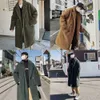 casual long trend lamb's wool jacket Men's winter coat thickened warm long-sleeved fleece windbreaker large loose jacket 12SC4