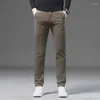 Pantaloni da uomo Smart Casual stile coreano gamba dritta slim kaki nero moda pantaloni elasticizzati da uomo di alta qualità