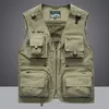 Summer Men Unloading Tactical Vest Coat Casual Mens Pographer Waistcoat Mesh Work Sleeveless Jacket Tools Pocket 5XL 240130