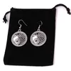 Pendientes colgantes religiosos Retro Cuervo colgante pendiente Morrigan Cuervo Yin Yang amuleto joyería para mujer