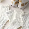 Chaussettes blanches mignonnes de deuxième génération pour femmes, JK Harajuku Lolita, Tube moyen, japonais Kawaii, rayures d'amour en diamant longues, 2024