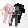 Pantalon Lawadka mode pantalon pour filles coton dentelle enfants Leggings jupe automne hiver taille haute longue 3-7 ans