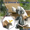 Decoratieve Objecten Beeldjes Schattige Kleine Draak Dinosaurus Meditatie Leesboek Scpture Figuur Tuin Woondecoratie Hars Ornam Dhvr5