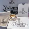 Designer de joias de luxo VivienenWestwoods Satélite Viviane Westwood novidadesImperatriz ocidental viúva três anéis anel esmaltado feminino fada vento saturno três
