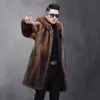 Mens Hooded Mink Coat Winter Designer Hela Long Warm Pur Casual Large 4453