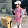 Ensembles de vêtements enfants enfants garçons vêtements à manches courtes t-shirt hauts 2 pièces costume été bébé fille tenue 1 2 3 4 5 6 7 8 ans