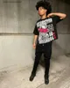 T-shirts Hommes Coton Devil Motif imprimé Hip-Hop Casual T-shirts surdimensionnés Femmes 2024 High Street Harajuku Goth à manches courtes Y2K Baggy Tops T240202