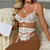 Sutiãs conjuntos eróticos mulheres lingerie rendas mulheres roupa interior sexy sutiã exótico feminino breve conjunto breves