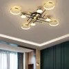 Nouveau Lustre LED moderne lumières Dimmable pour chambre Salon cuisine Salon Lustre lampes éclairage à la maison avec télécommande 269M