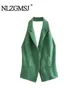 TRAF Zomer Mode Sexy Vrouwen Groen Vest Halter Mouwloos Backless Top Vrouwelijke Y2K