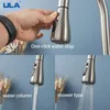 ULA Black Brushed Kitchen Faucet Dra Out Spout Kitchen Sink Mixer Tap Stream Sprayer Head 360 Rotation Kitchen Faucet Torneira 240122