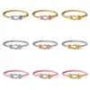 Bracciale stilista di lusso Donna Fibbia a ferro di cavallo Bracciale con corda in pelle tempestata di diamanti Bracciale con fibbia a forma di U Bracciale con fibbia di squisita fattura Gioielli di design