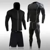 Mens Compression Sportswear Suits Gym Tights Training Clothes Workout Jogging Sport Set Running RashGuard Tracksuit For Men 240130