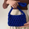 Handgefertigte Strickhandtaschen für Frauen, Baumwollseil-Einkaufstasche, Geldbörse, gehäkelt, kleine Hobo-Umhängetaschen, modische Einkaufstaschen, Clutch 240127