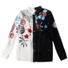 Women's Blouses Women Tops Silk Floral Printed Office Formal Casual Shirts Plus Large Size Spring Summer Sexy Femme White Black Flower