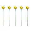 Decorações de jardim 5pcs decoração de estaca sentiu quintal de mel decorativo para pátio de gramado interno e externo amarelo