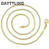 Chains BAYTTLING 925 Sterling Silver 16 18 20 22 24 26 28 30 Inch 2MM Golden Snake Chain Necklace For Woman Man Wedding Gift Jewel236K